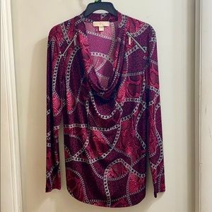 Michael Kors Snakeskin and chain drop neck tunic